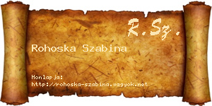 Rohoska Szabina névjegykártya